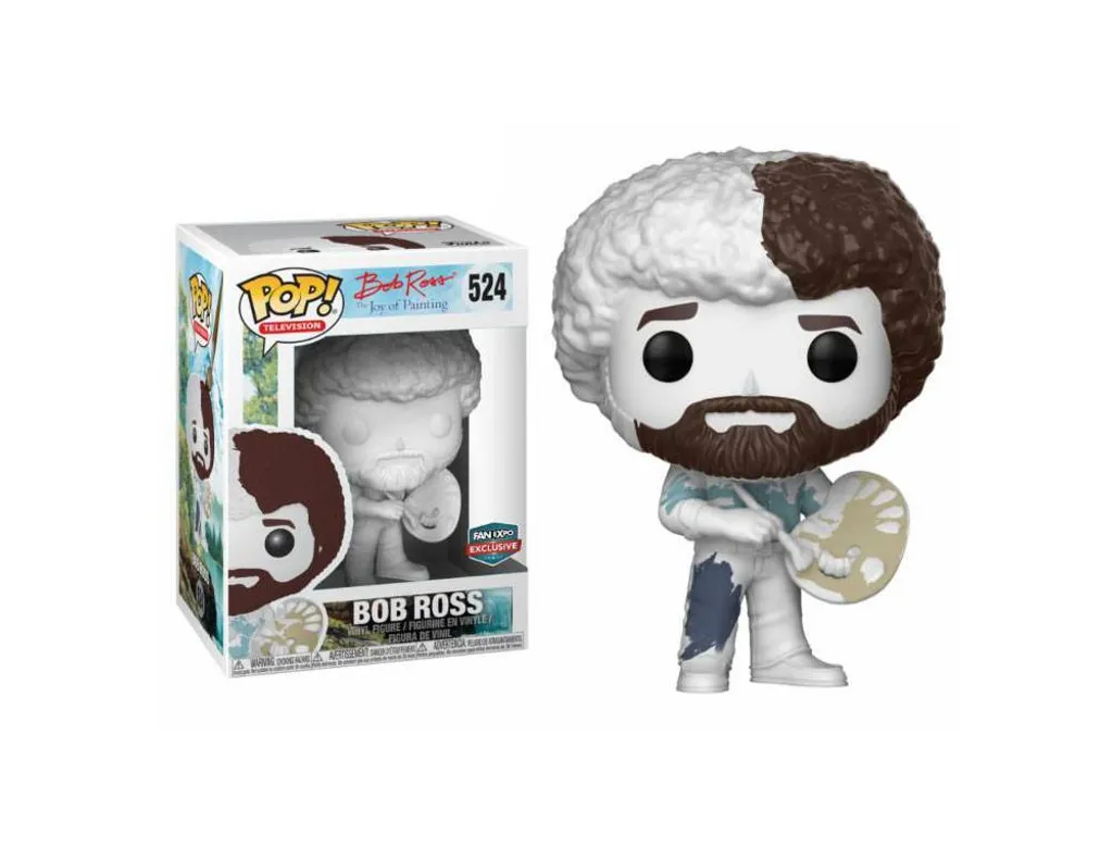 Figurine Bob Ross DIY Funko Pop Artiste - Objet de collection 9cm blanc