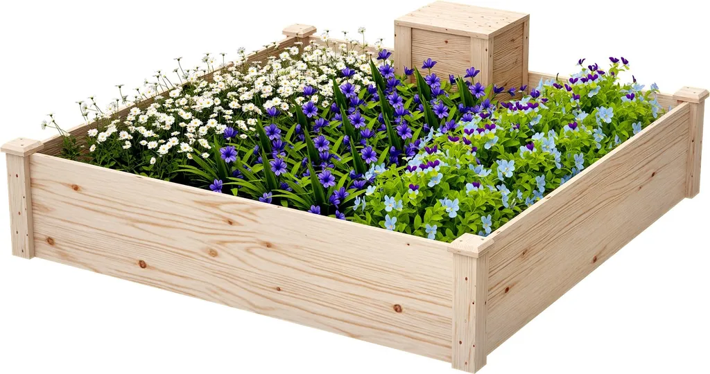 Jardinière bois fond ouvert 123 cm pour sol fertile et compostage facile