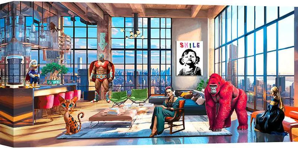Tableau Pop Art pour habiller un mur vide avec art moderne de 140x70