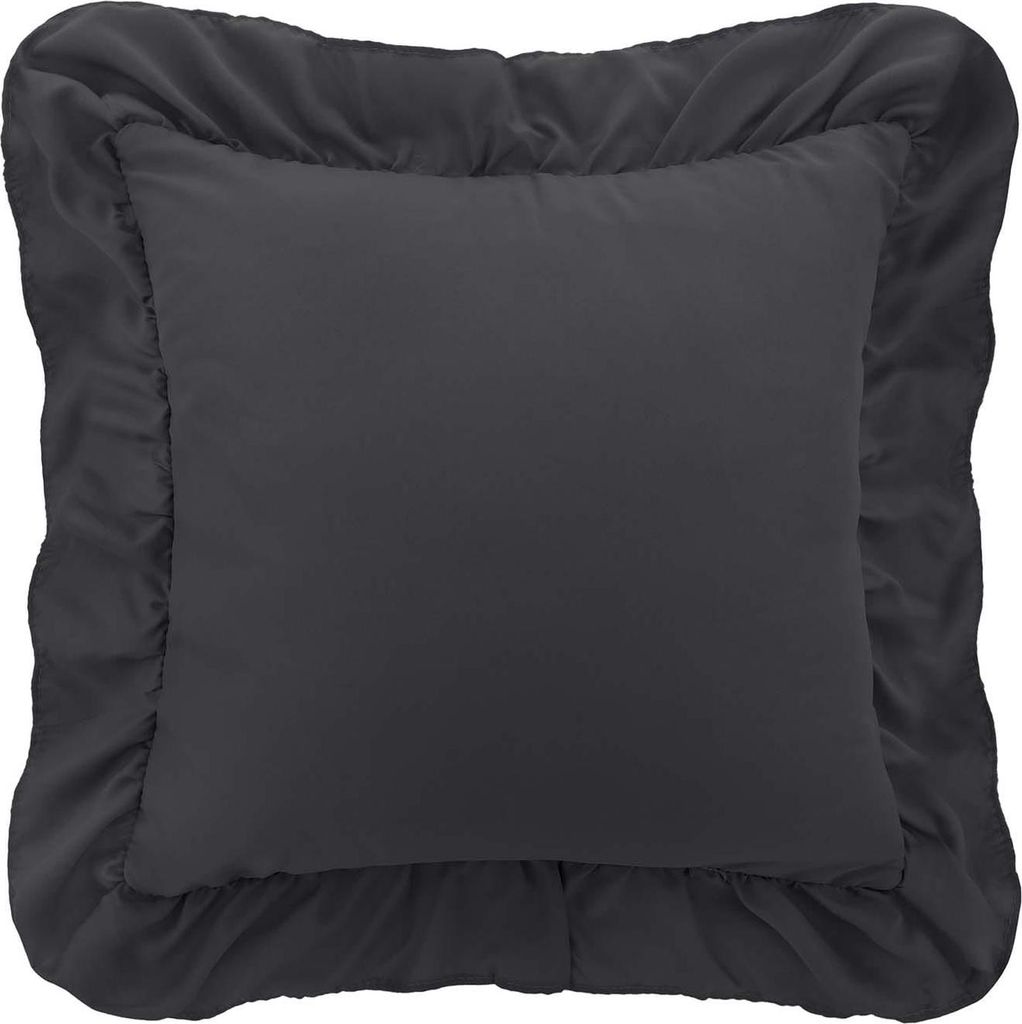 Poszewka dekoracyjna 40x40 cm Ruffy Grafitowa z Falbanką Zdjęcie produktu 