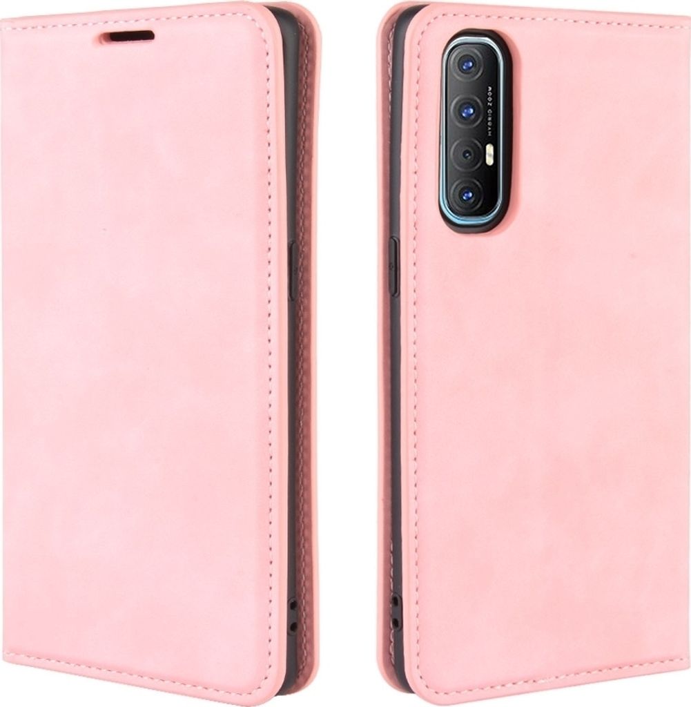 Mobigear Retro Slim OPPO Reno 3 Pro Hülle Klapphülle Geldbörse - Pink