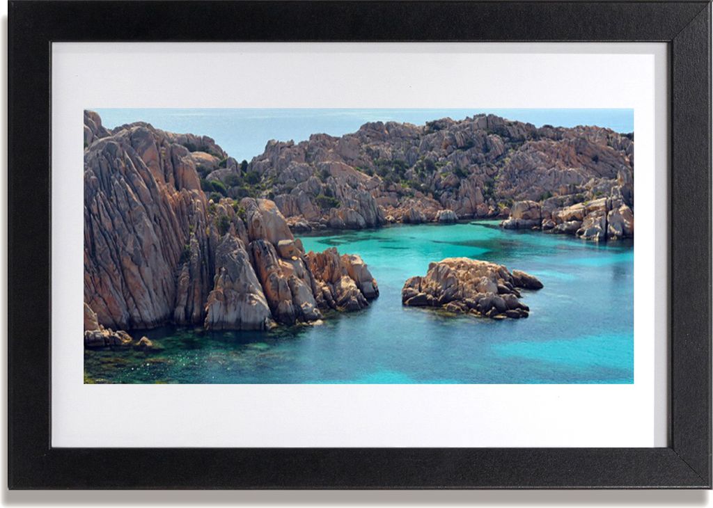 Bild 30x20 MDF-Rahmen Wandkunst Gulf Rocks Sea Landschaft