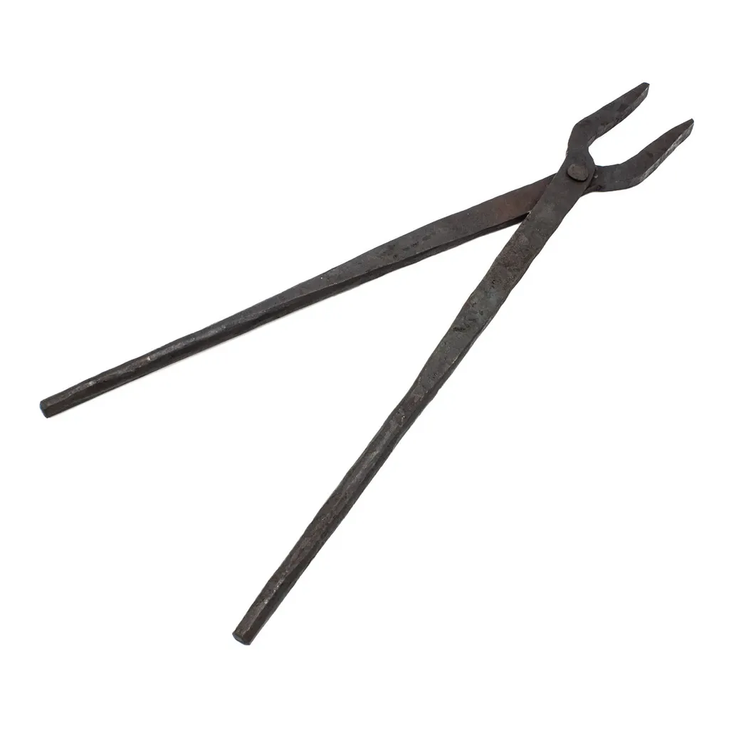 Pince forgée plate de 38 cm en acier carbone noir pour forge