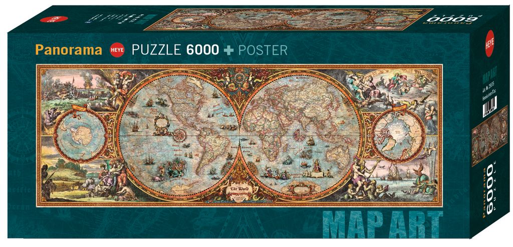 Heye Puzzle Hemisphere Map, 6000 Stück(e), Landkarten Produktbild 