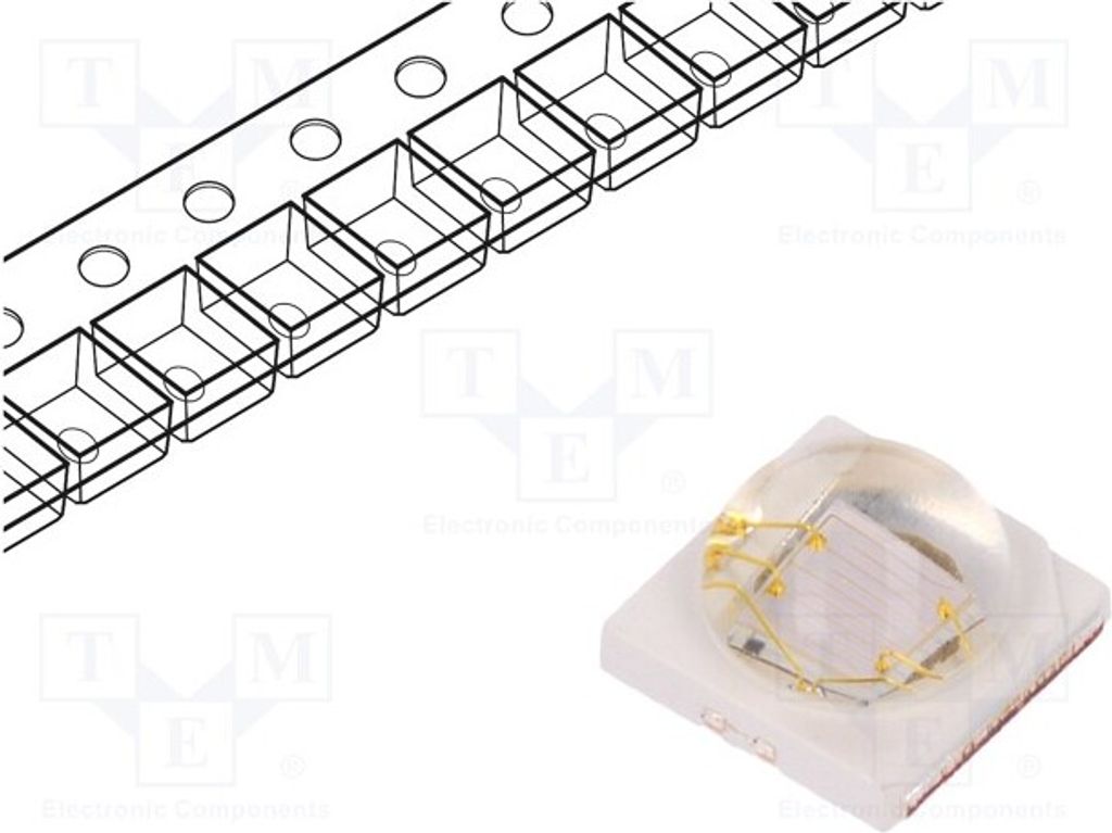 1x Leistungsdioden Pmax: 3W UV λd: 415-435nm 130° 700mA Geh: 3535 PK2N-3LLE-L LED