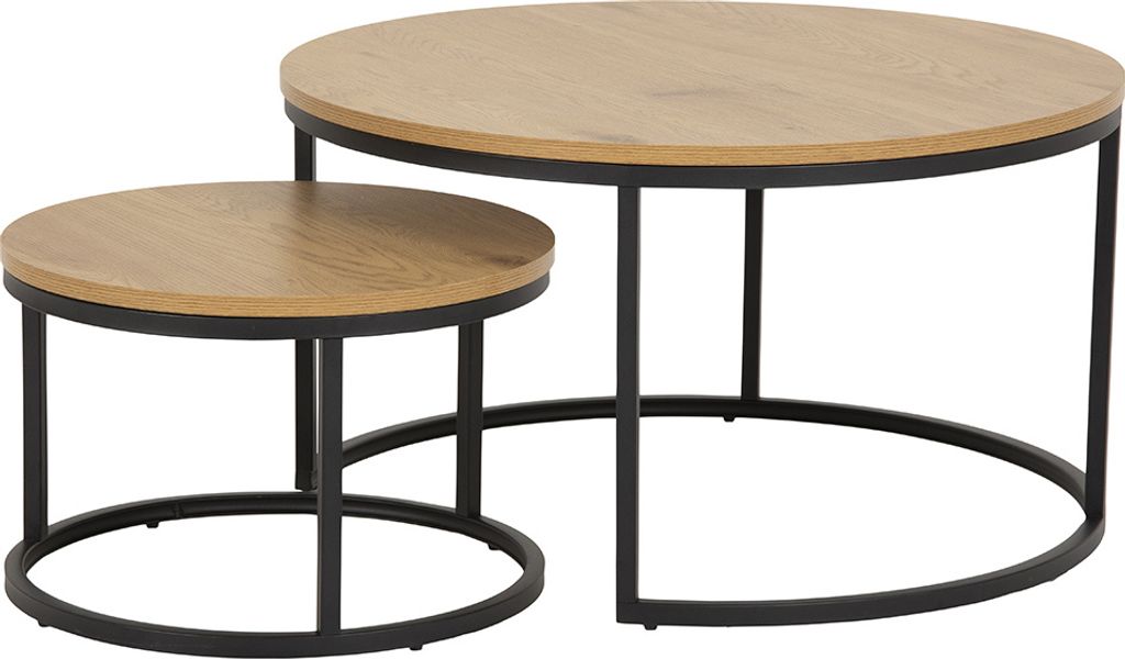 Smuk Beistelltisch Set Rowan Holz Ø 50 cm - Ø 80 cm