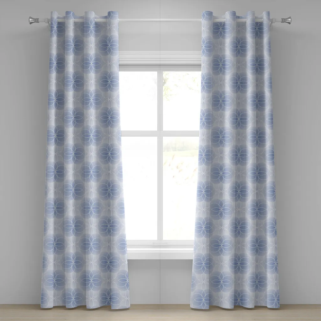 Tende Decorative ABAKUHAUS 2 Pannelli Azzurro Spirali 280x225