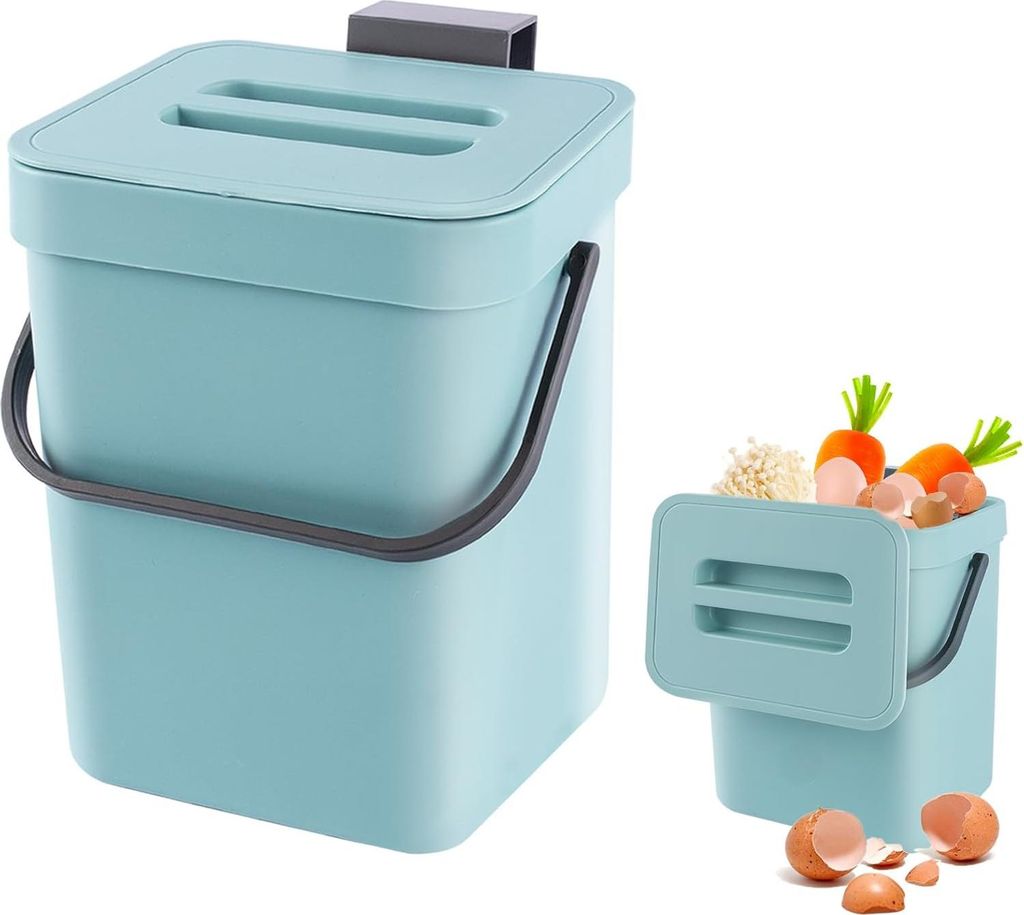Kleine Kompostemmer für die Küche - 3 Liter - Blau - Handlich