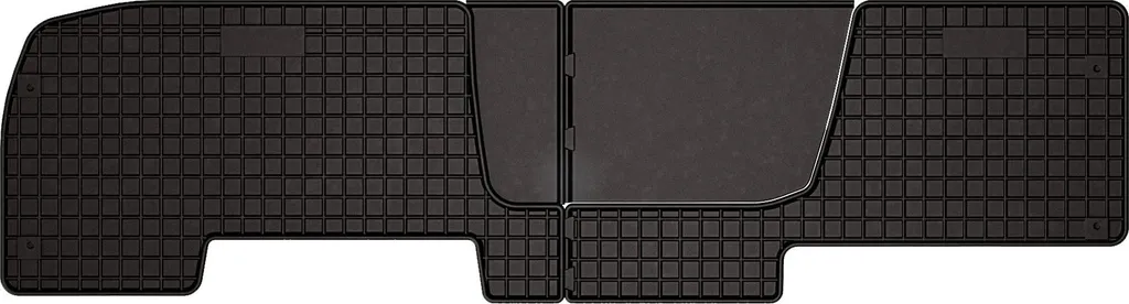 Tappetini auto in gomma adatto per Opel Vivaro II (2014-2019, furgone 2ª fila) neri, set 2 pz, con fissaggi