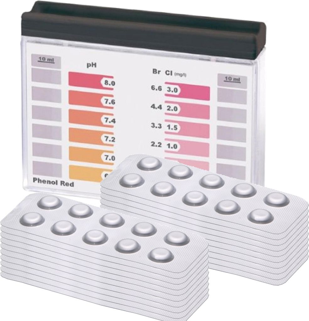 POWERHAUS24 Rapid Tester mit 200 Testtabletten Chlor und pH