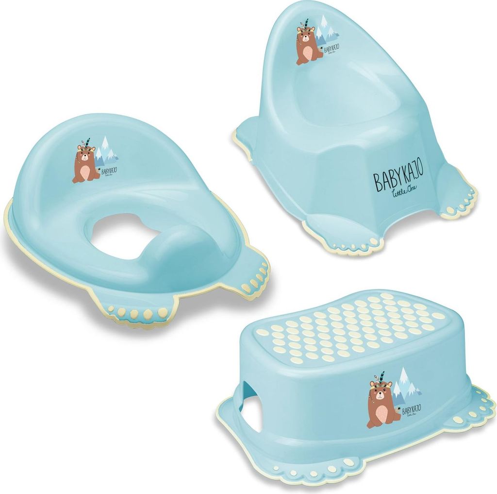 Babykajo 3 in 1 Baby Töpfchen Set - Kinder Töpfchen + Kinder Toilettensitz + Kinder Tritthocker – aus BPA freiem Plastik und mit Antirutschfü...