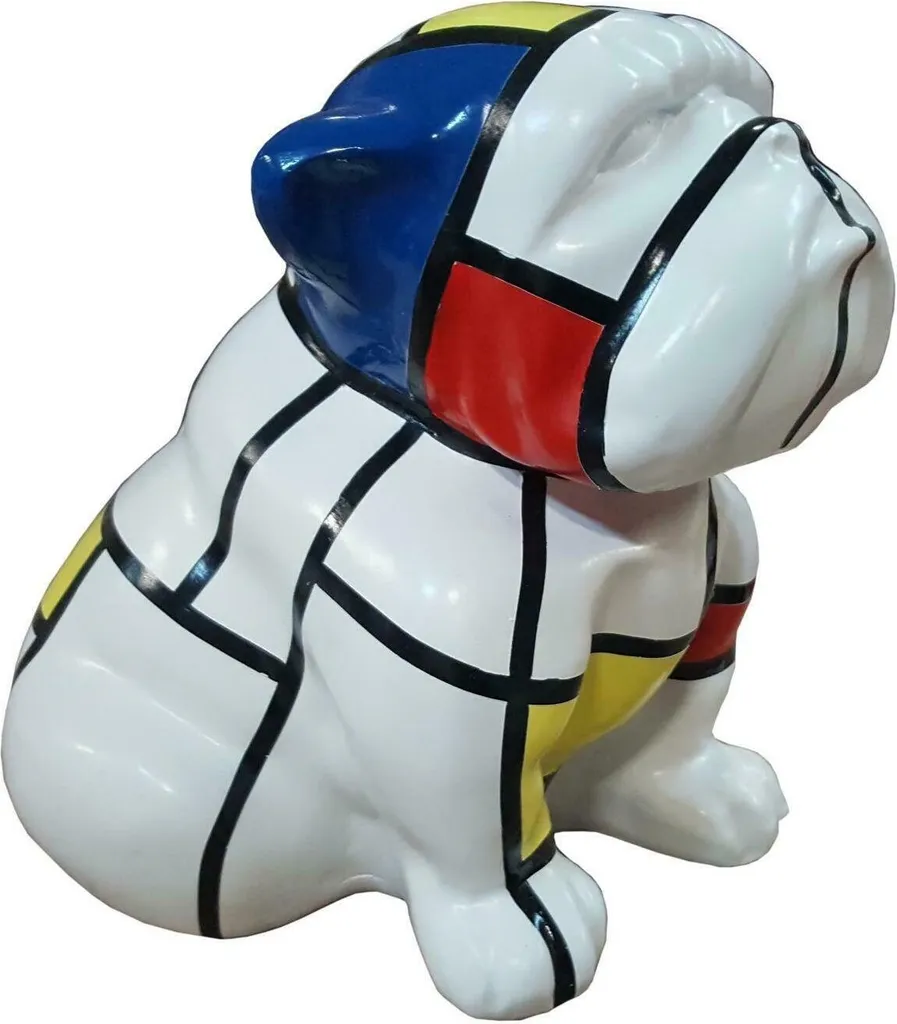 Statue Chien Abstraite Multicolore en Sculpture Finition Brillante
