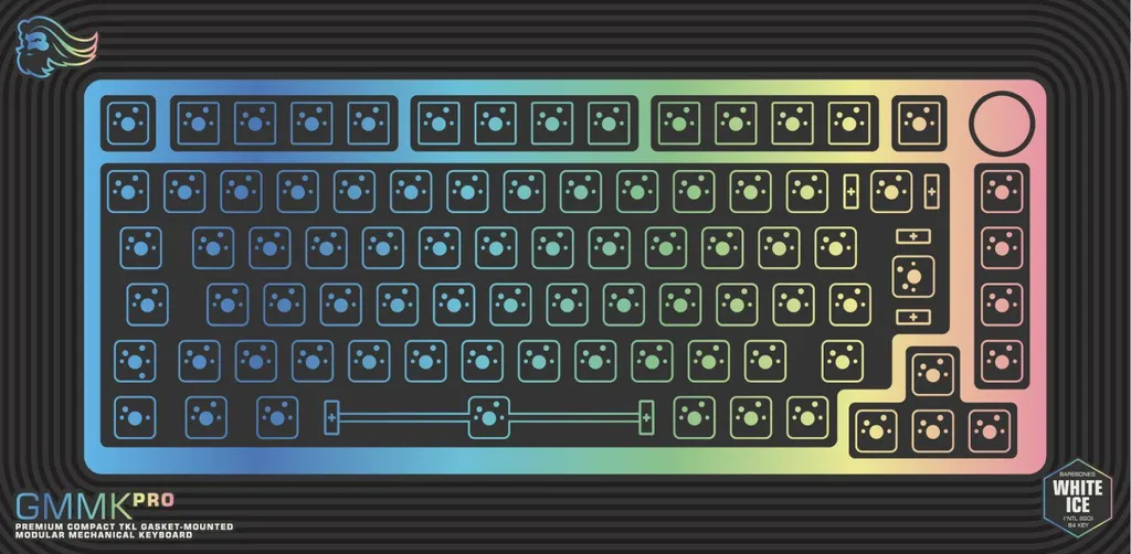 Clavier Gamer Custom GMMK Pro 75% Layout ISO Blanc pour Setup Minimaliste