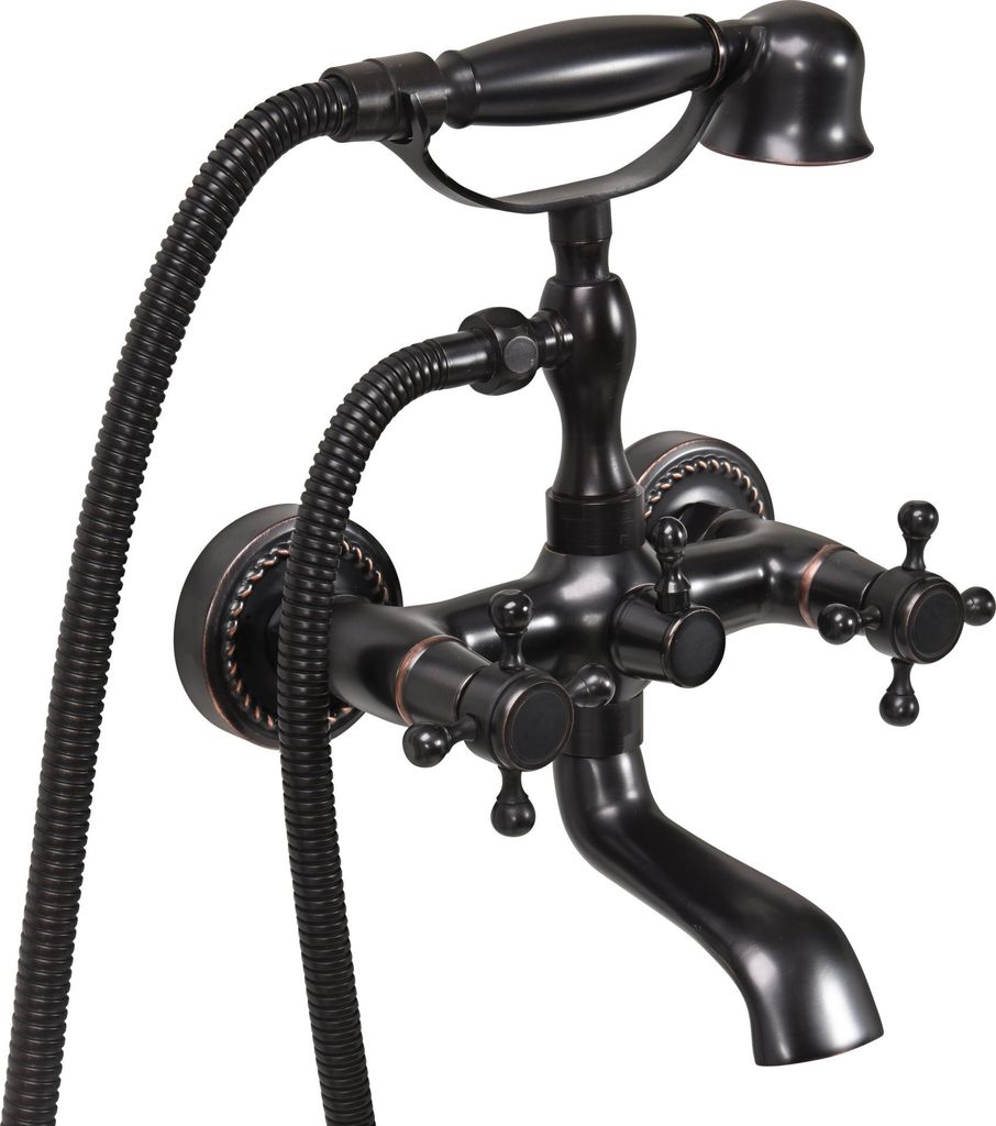 Badewannenarmatur RETRO BLACK, Duscharmatur Nostalgie Produktbild 