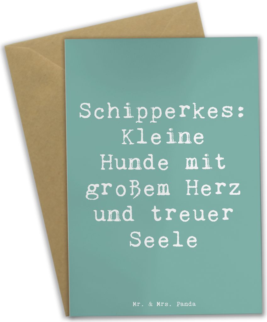 Mr. & Mrs. Panda Klappkarte Spruch Schipperkes Herz - Meeresbrise - Geschenk, glückwunschkarten, Hunderasse, Hundeliebhaber, Glückwunschkarte, en...