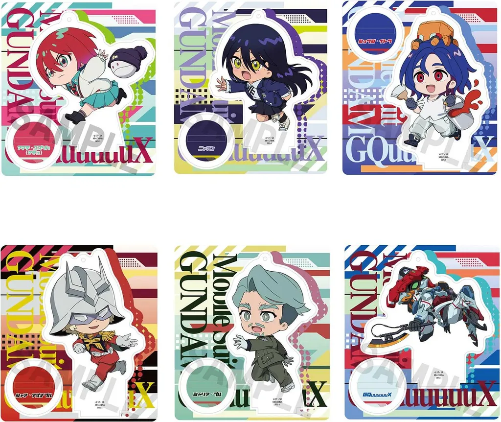 Figurines acryliques Mobile Suit Gundam GQuuuuuuX 9 cm - Lot de 6