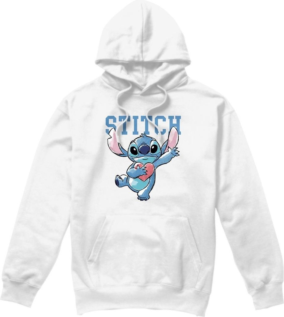 Lilo & Stitch - "Clutching Hearts" Kapuzenpullover für Herren TV4741 (L) (Weiß)