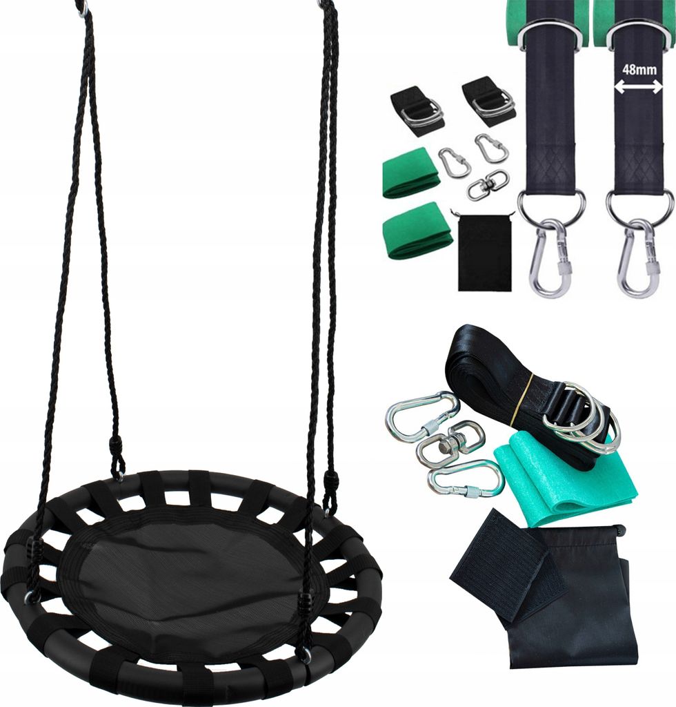 4iQ Schaukel, Storchennest, 60 cm Gartenschaukel für Kinder, Spielplatz + Gurte