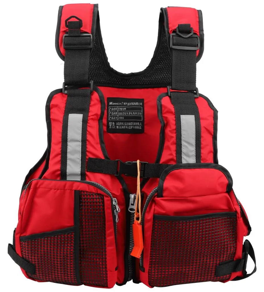 Gilet de sauvetage rouge pour pêche et activités nautiques - Taille XL