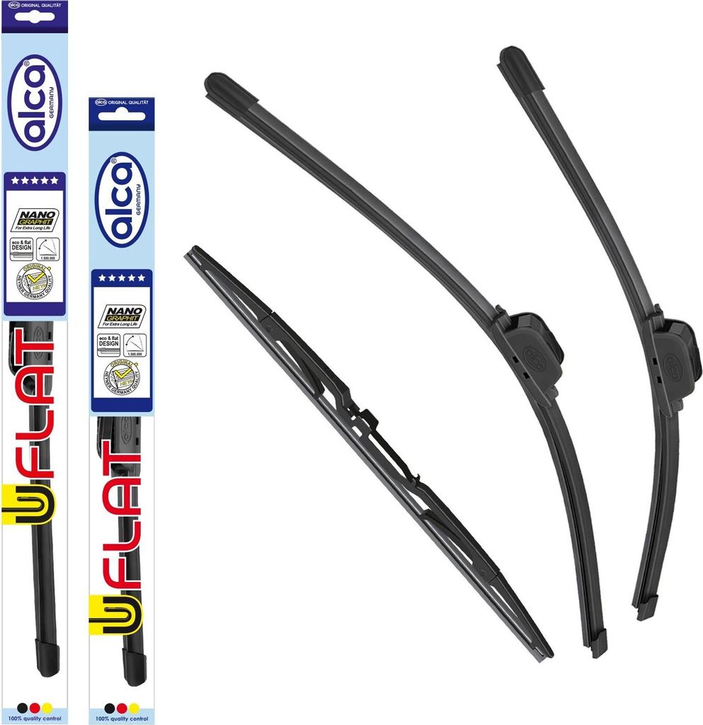 alca Scheibenwischer mit Heckwischer ideal für KIA SORENTO III (02.2015 - 02.2020) U-FLAT Flachbalkenwischer