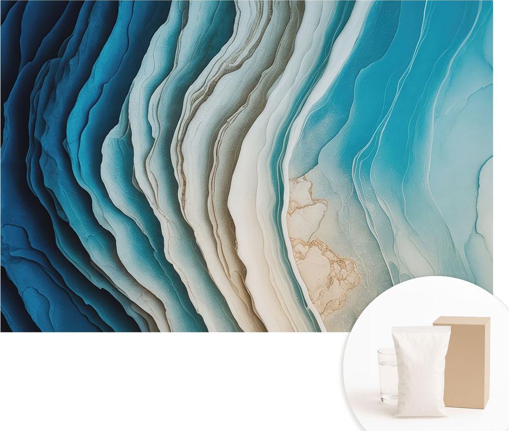 Fototapete - Wandbilder für Wohnzimmer - 104x70 cm - Dekorative Wandfolie - Modernes Design für Wanddekoration - Tapeten für Innenräume - Welle...