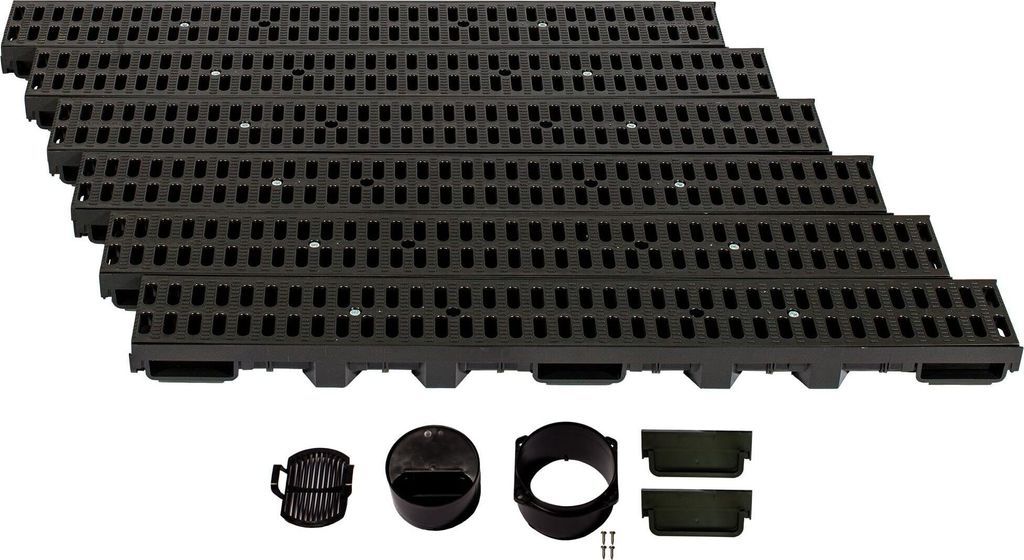 Canale di drenaggio altezza 60 mm in plastica 6 m, griglia Immagine del prodotto 