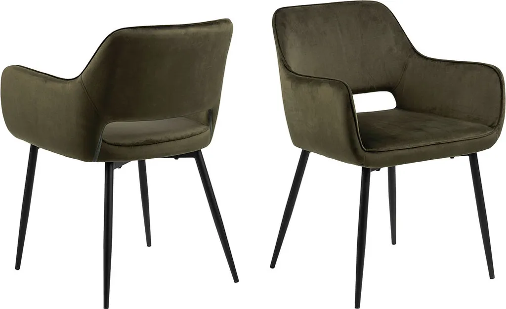 Chaise Ranja velours vert : confort lombaire et assise stable - 2