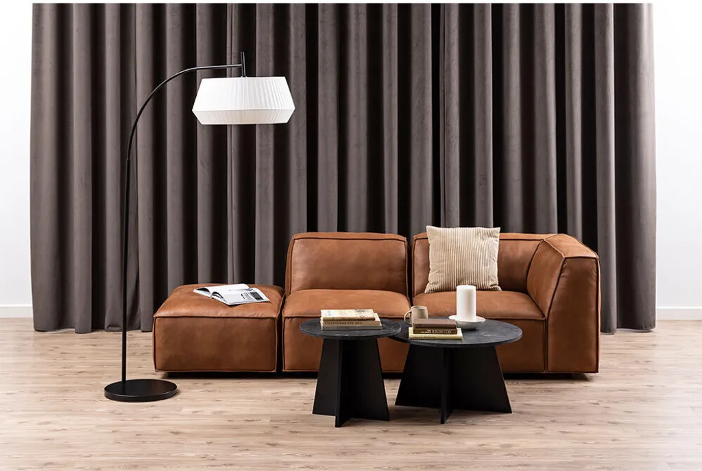 Table Basse Robuste en Marbre Noir Smuk Warner 50 cm Anti-Rayures