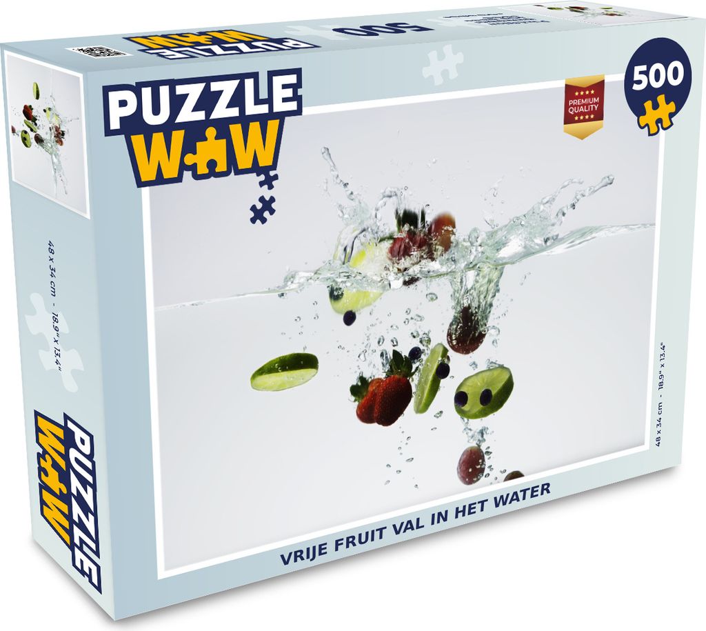 MuchoWow Puzzle 500 Teile Obst - Wasser - Limette - 500 Teile - Kinder - Selberbauen - Puzzlespiele