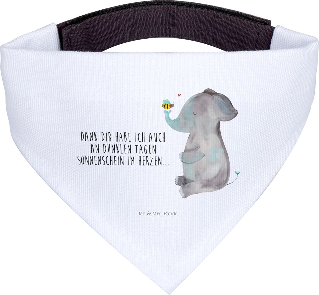 Mr. & Mrs. Panda Tuch Elefant Biene - Weiß - Geschenk, Liebesspruch, Lustige Sprüche, Heiratsantrag, Hund Halstuch, Hunde-Halstuch, Für Hunde, H...