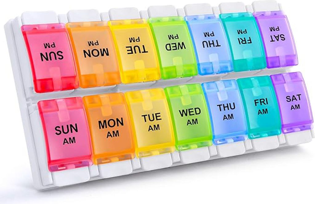 OKWISH Pillendose Tablettenbox für 7 Tage, je 3 Fächer pro Tag, Pillendose