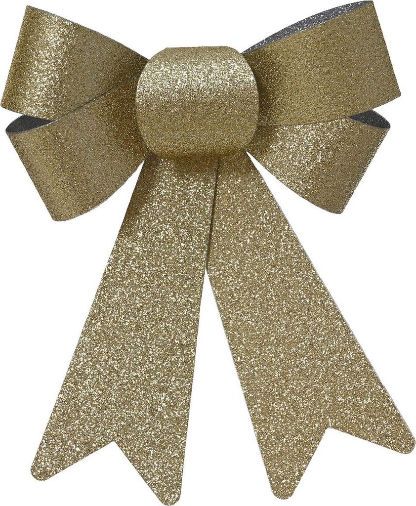 Weihnachtsschleifen goldglänzend Höhe 17 cm Breite 15 cm 2er Set - Kunststoff