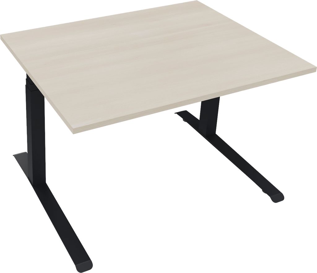 Sitz-/Stehtisch Kufe Doppels. Quad. B1200xT900xH645-1275 an/Akazie