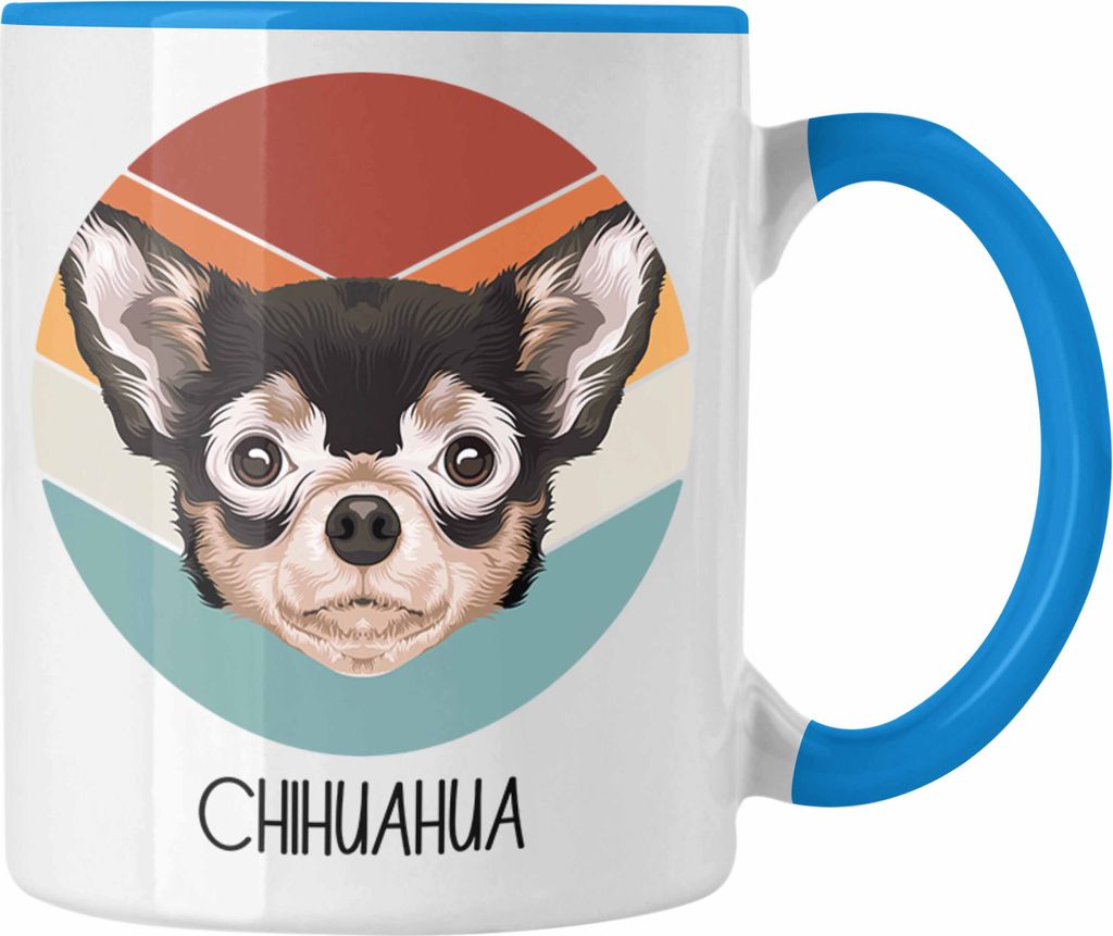 Trendation - Chihuahua Besitzer Tasse Geschenk Lustiger Spruch Geschenkidee Chihuahua Mama Papa (Blau)