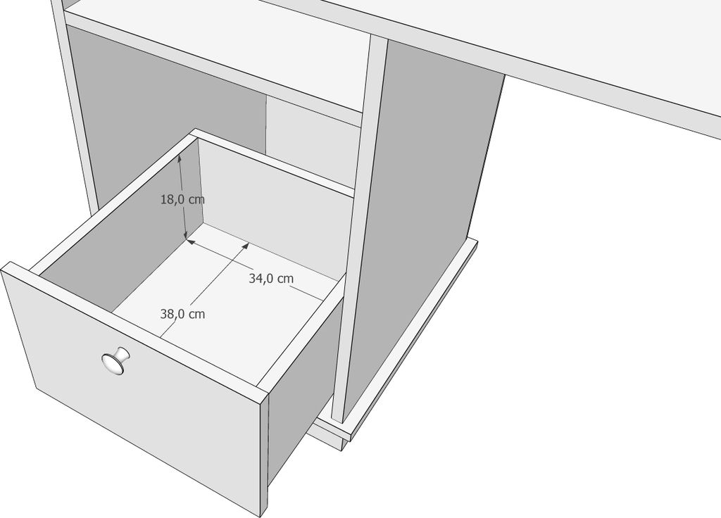 Schreibtisch, Kinderschreibtisch mit 74 cm Arbeitshöhe und Produktbild 3