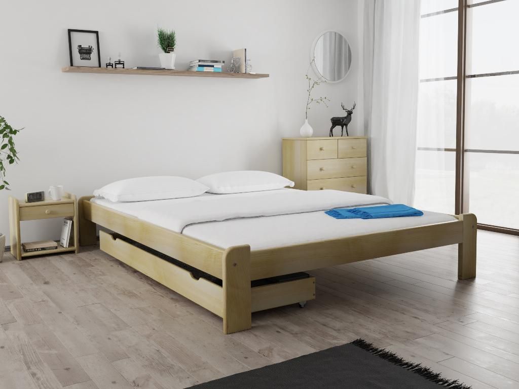 Bett ADA 160 x 200 cm, Kiefer Matratze: Matratze Somnia 18 cm, Lattenrost: Mit Lamellenrost