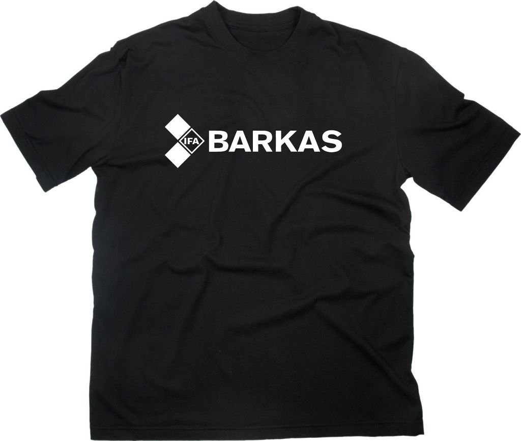 Styletex23 T-Shirt #2 Barkas IFA VEB Logo Camping Bus, schwarz, L