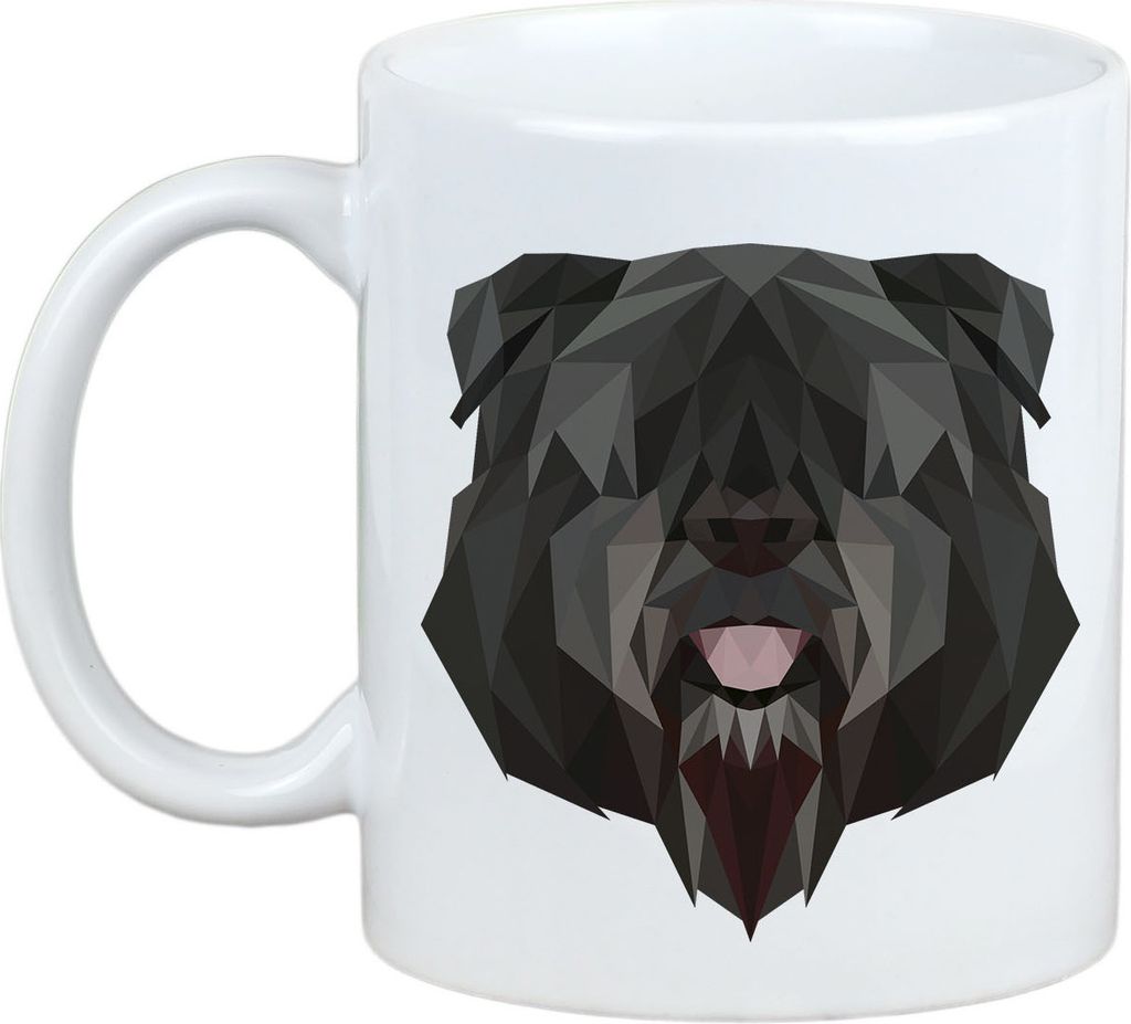 Flandrischer Treibhund, Bouvier des Flandres - Becher mit einem Bild und dem Schriftzug geometrischer Hund Art-Dog