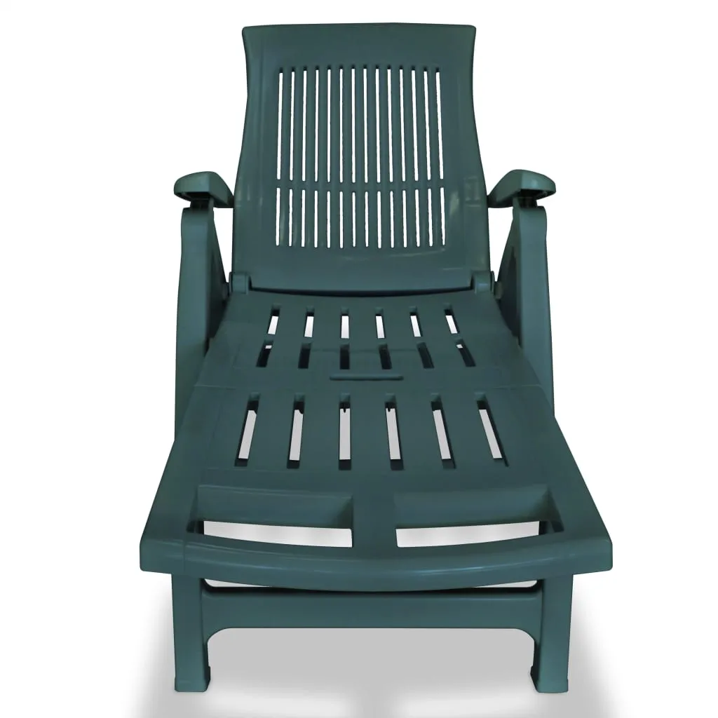 Bain de soleil vert plastique stable : fini le mal de dos au jardin
