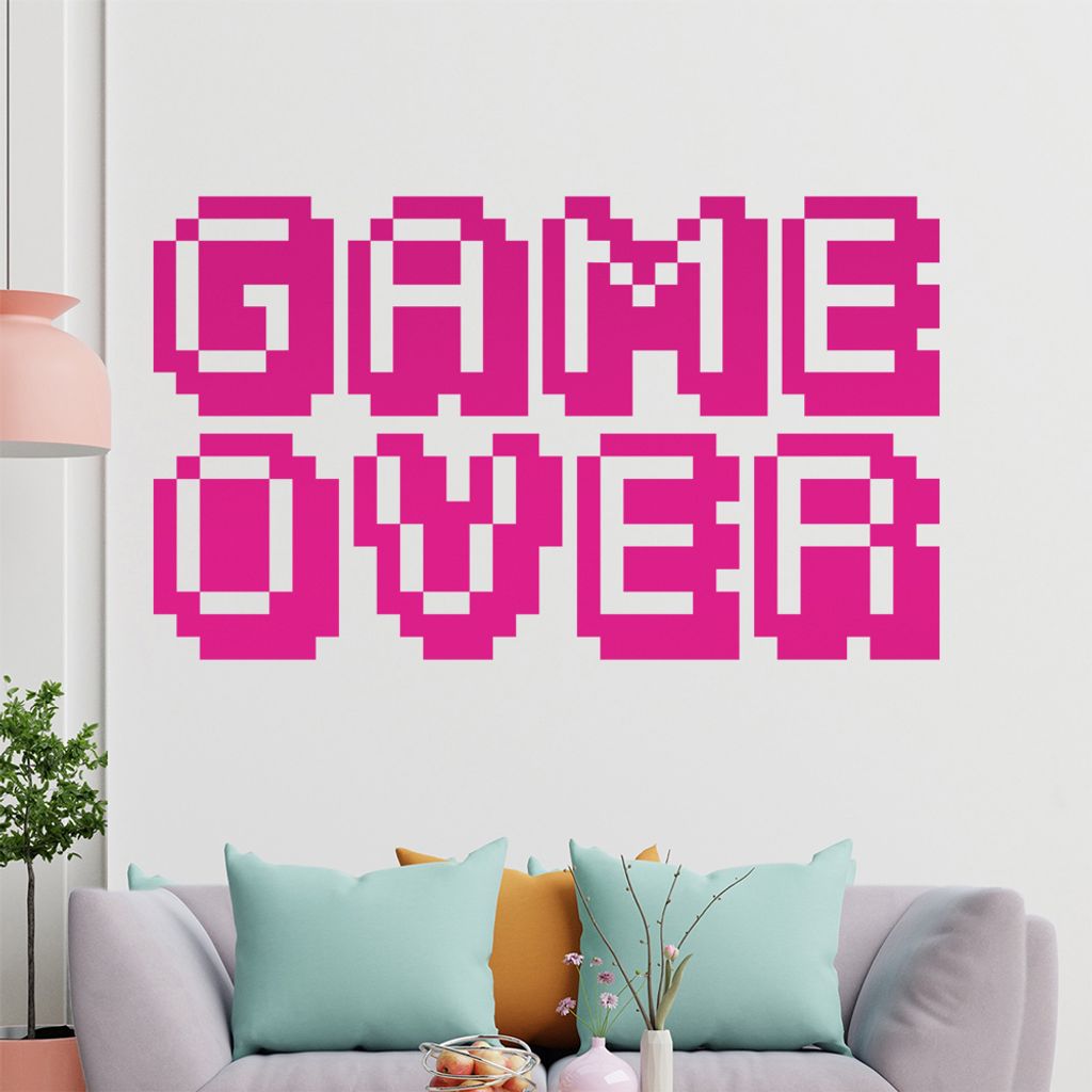 KIWISTAR Game Over - Pixel Retro Font Wandtattoo in 6 Größen - Wandaufkleber Wall Sticker - Dekoration, Küche, Wohnzimmer, Schlafzimmer, Badezimmer