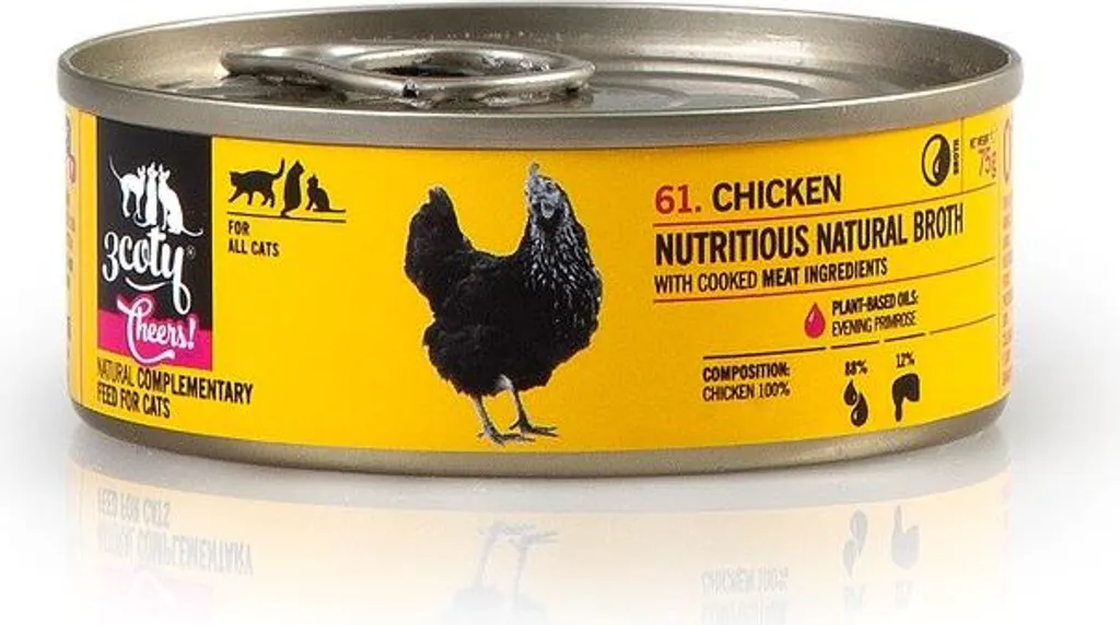 3Coty CHICKEN Cheers 75g: L'Aperitivo Gourmet per il tuo Gatto