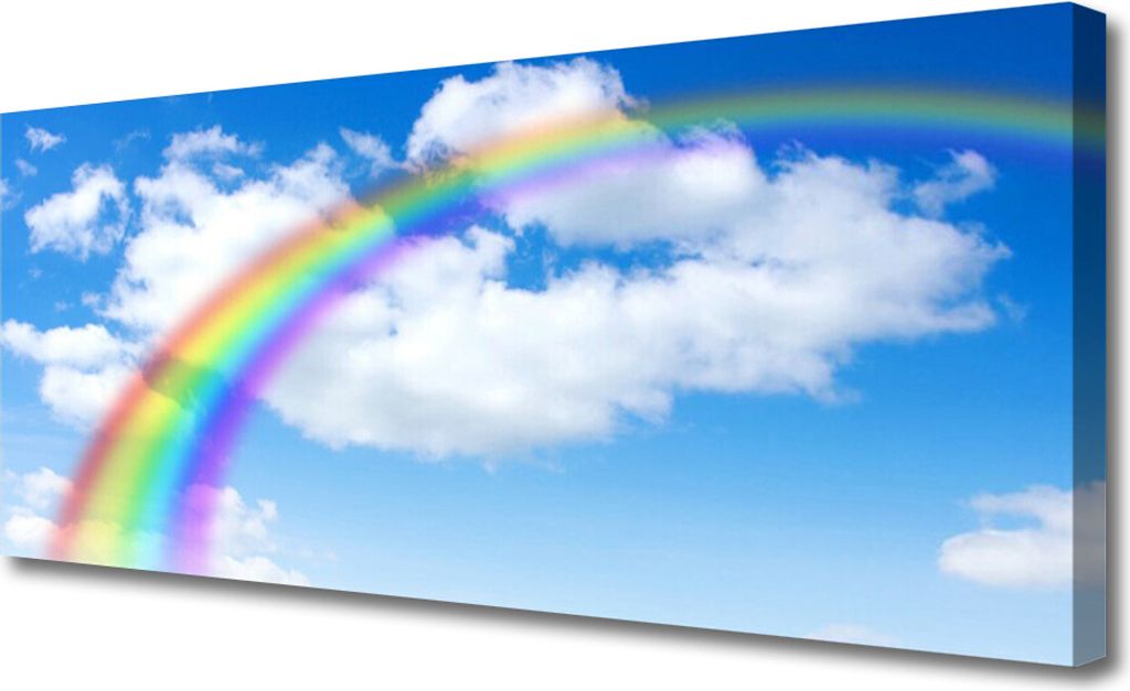 Tulup Leinwand-Bilder 125x50 Wandbild Canvas Kunstdruck Regenbogen Natur