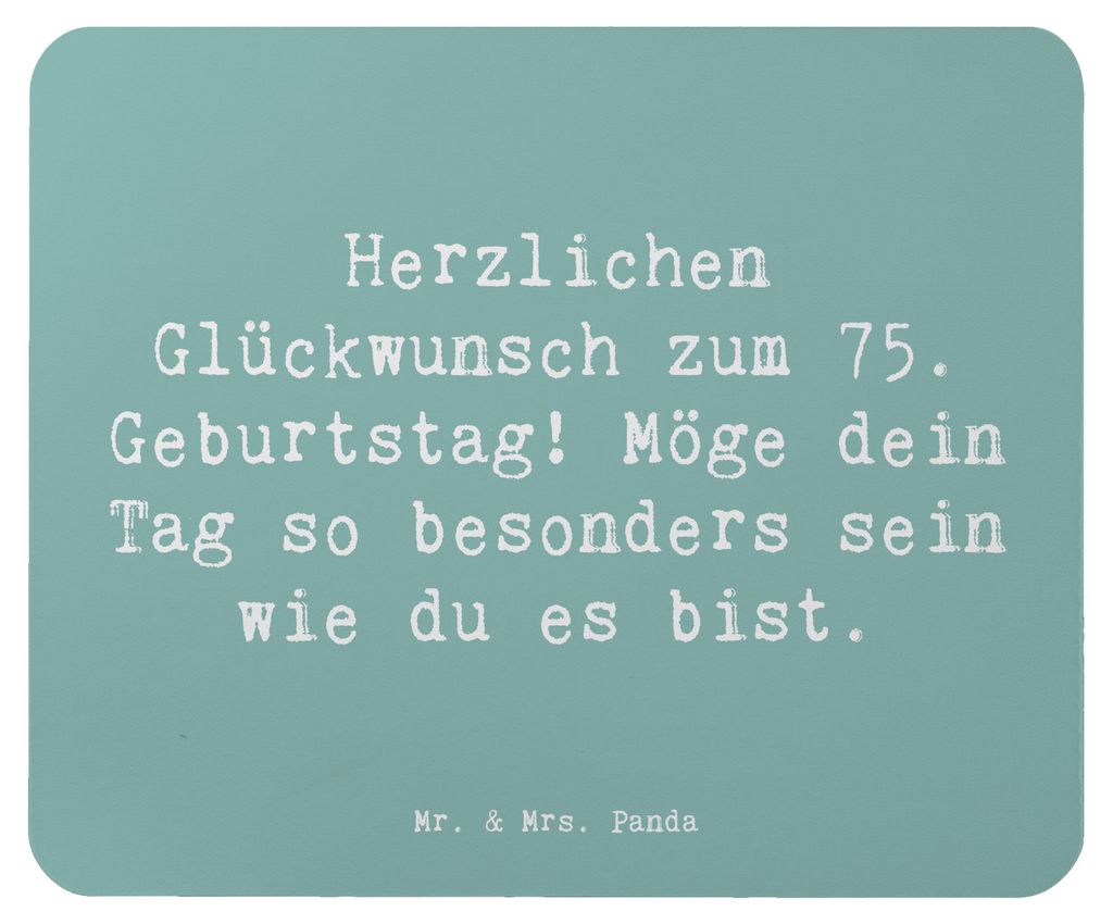 Mr. & Mrs. Panda Mauspad Spruch 75. Geburtstag Glückwünsche - Meeresbrise - Geschenk, Herzlichen Glückwunsch zum, Meilenstein, gummi, feiern, Al...