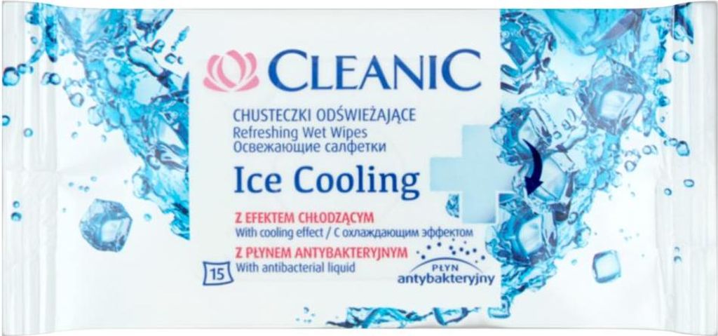 Chłodzące Chusteczki Nawilżane Cleanic Ice Cooling 15 Sztuk Zdjęcie produktu 