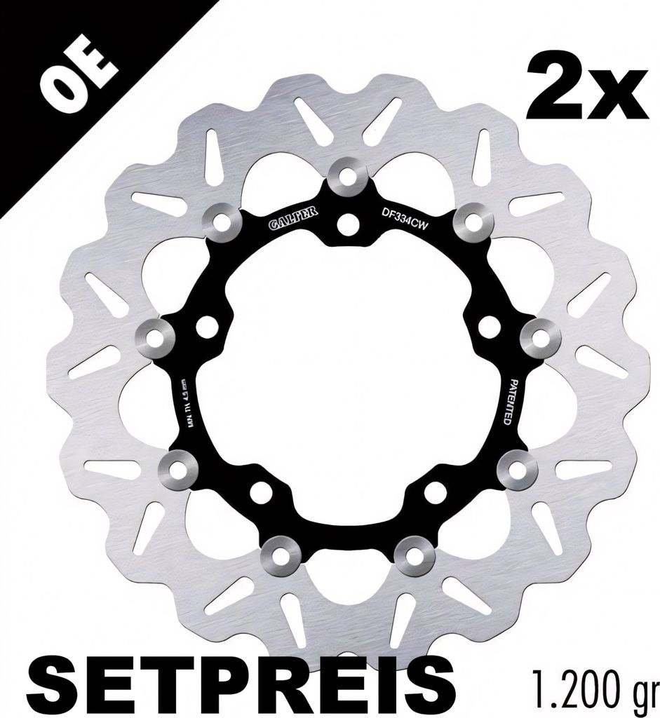 Bremsscheibe Set Galfer 2x DF334CW WAVE schwimmend vorne 290x5mm für Suzuki SV S SF SFV Gladius 650 ccm Bj. 2007 - 2023