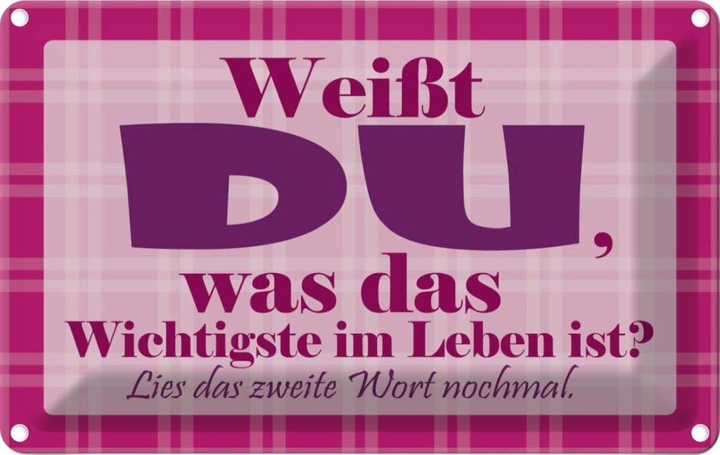 vianmo Blechschild 12x18 cm Wichtigste bist DU Dekoration Spruch Zitat