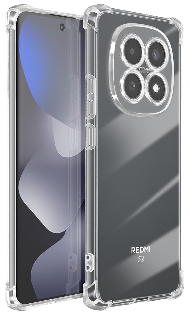 Mayaxess, Stoßfeste Silikonhülle mit verstärkten Ecken für Redmi Note 15 5G / 4G, Transparent