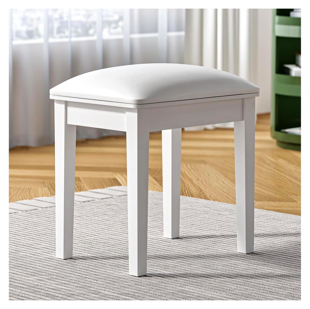 Moderner Polsterhocker für Schminktisch, gepolstert mit rutschfesten Fußpads, geeignet für Ankleidezimmer, Schlafzimmer und Eingangsbereich, geb...