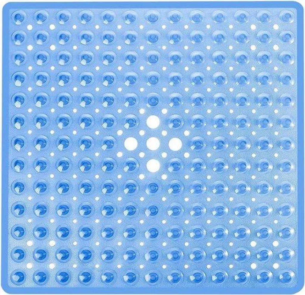 Tapis de douche antidérapant blanc 53x53 cm avec drainage ultra efficace