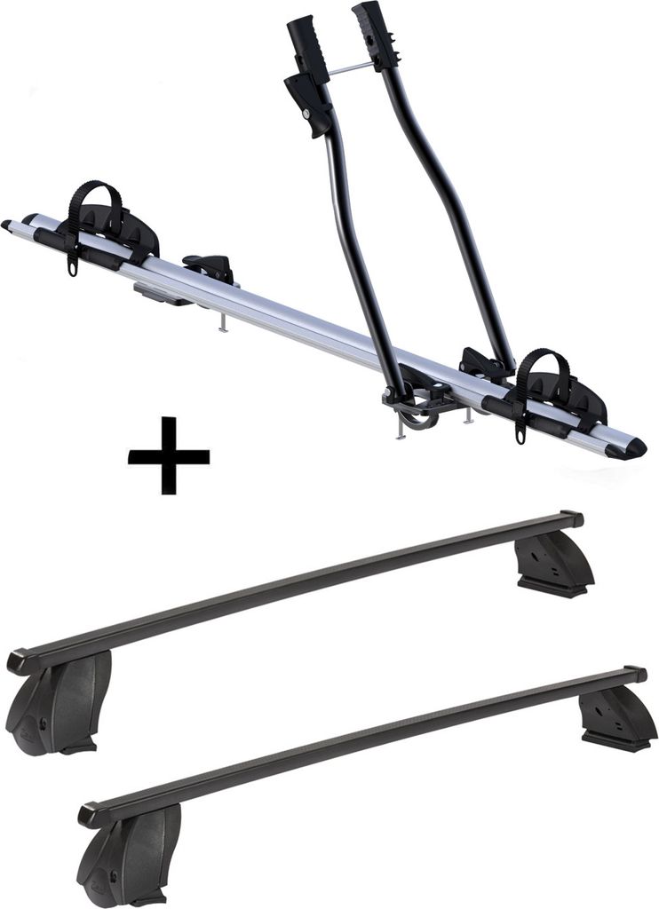 Fahrradträger SAGITTAR + Dachträger K1 MEDIUM kompatibel mit für VW Multivan (T5) 09-15